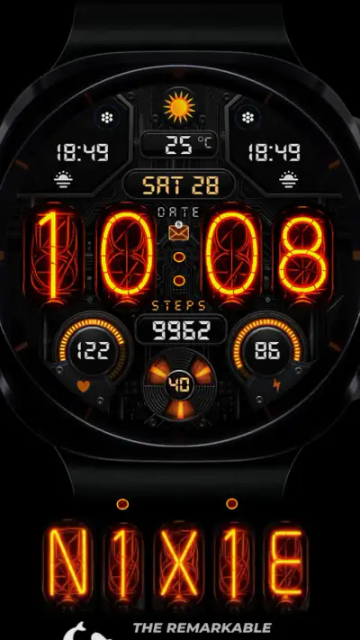 Nixie Digital - Wear OS Face screenshot 1