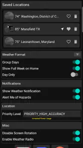 NWS Weather screenshot