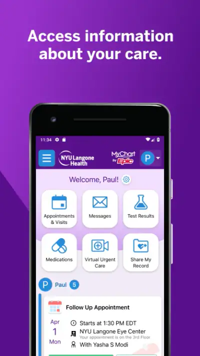 NYU Langone Health screenshot 1