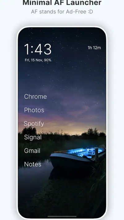 Olauncher. Minimal AF Launcher screenshot 1