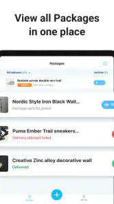 Package Tracker - pkge Mobile screenshot