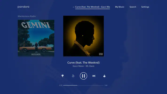 Pandora Music for TV screenshot 1