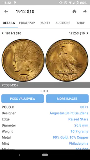 PCGS CoinFacts - U.S. Coin Val screenshot 1
