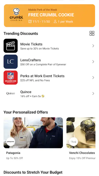 Perks at Work screenshot 1