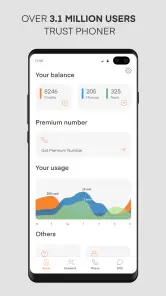 Phoner 2nd Phone Number + Text screenshot