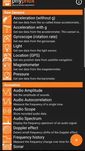 phyphox screenshot 1