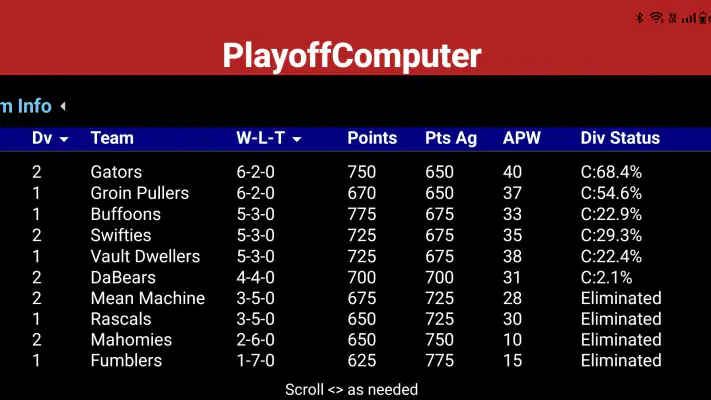 PlayoffComputer screenshot 1