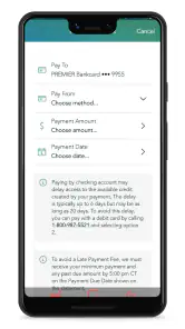 PREMIER Credit Card screenshot
