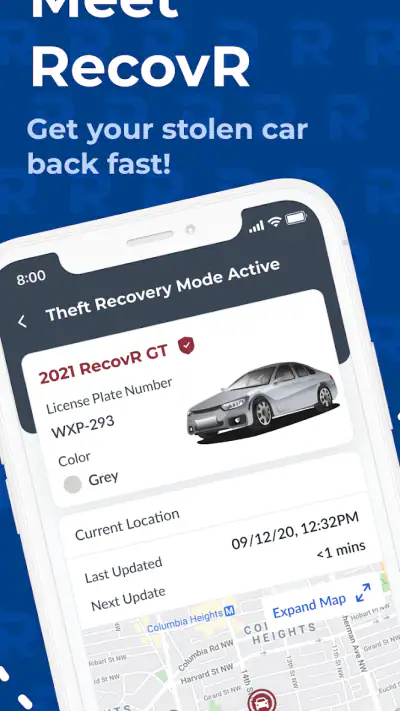 RecovR: Vehicle Theft Recovery screenshot 1