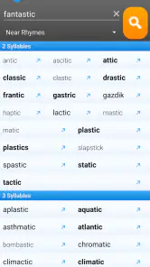 RhymeZone Rhyming Dictionary screenshot