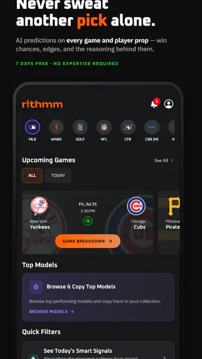 Rithmm: AI Sports Betting screenshot 1