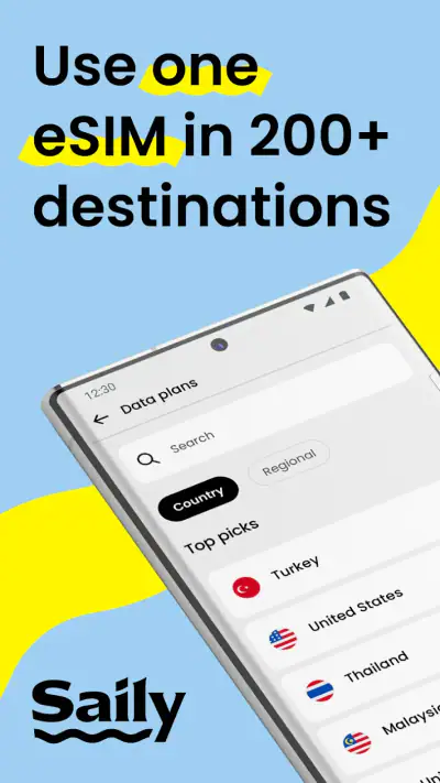 Saily: An eSIM travel app screenshot 1