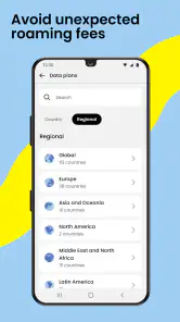 Saily: An eSIM travel app screenshot