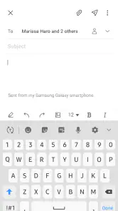 Samsung Email screenshot