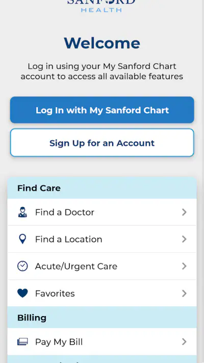 Sanford Health screenshot 1