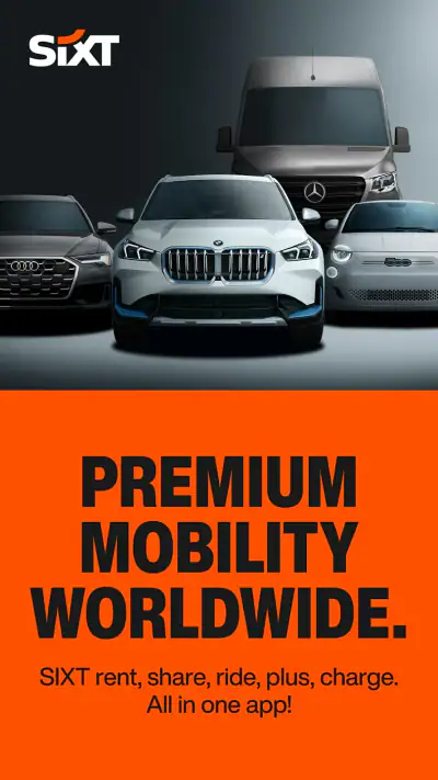 SIXT rent. share. ride. plus. screenshot 1