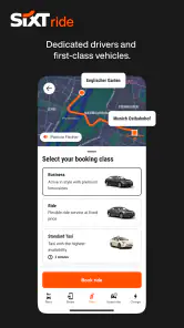 SIXT rent. share. ride. plus. screenshot