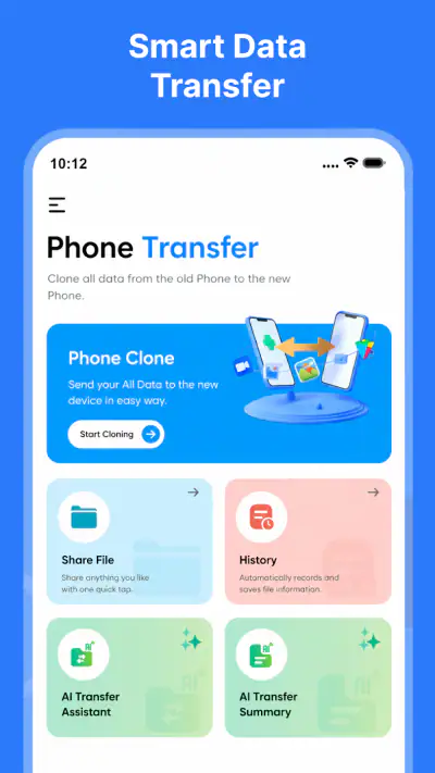 Smart Switch App File Transfer screenshot 1