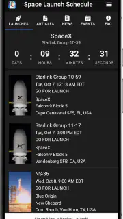 Space Launch Schedule screenshot 1