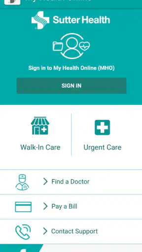 Sutter Health My Health Online screenshot 1