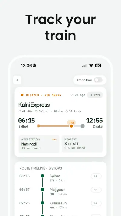TrainKothai - BD Train Tracker screenshot 1