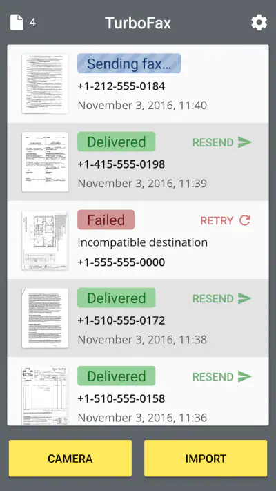 Turbo Fax: send fax from phone screenshot 1