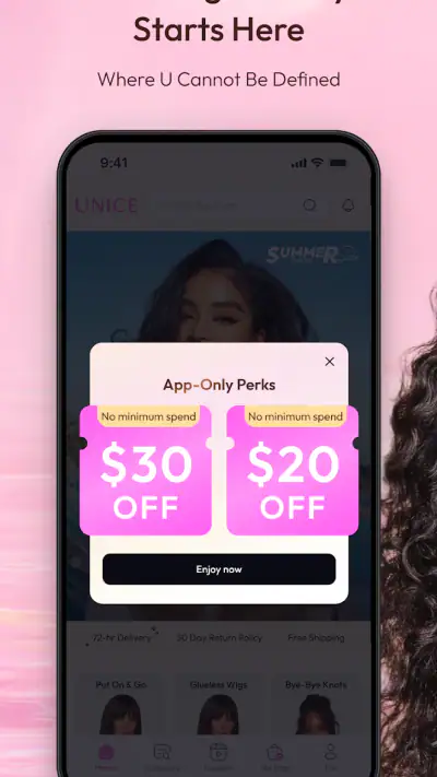 UNice: Wigs & Hair Bundles screenshot 1