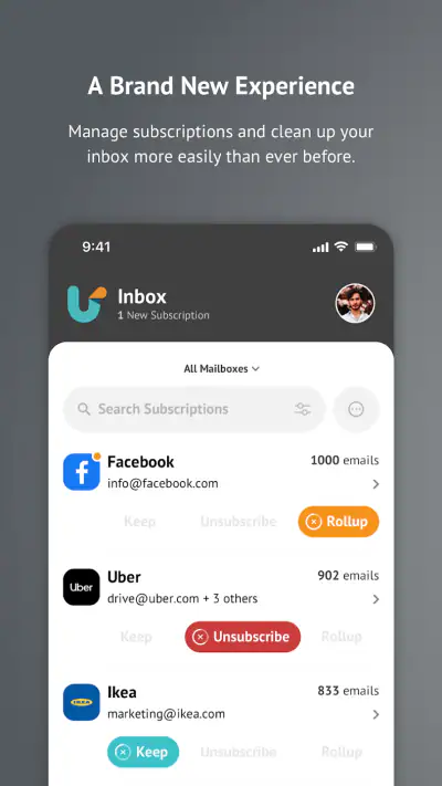 Unroll.Me - Email Cleanup screenshot 1