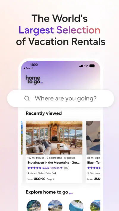 Vacation Rentals - HomeToGo screenshot 1