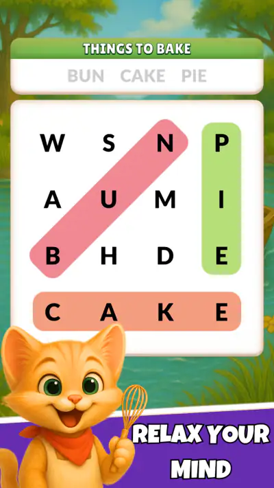 Word Search Meow - Cat Puzzle screenshot 1