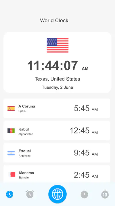 World Clock – World time clock screenshot 1