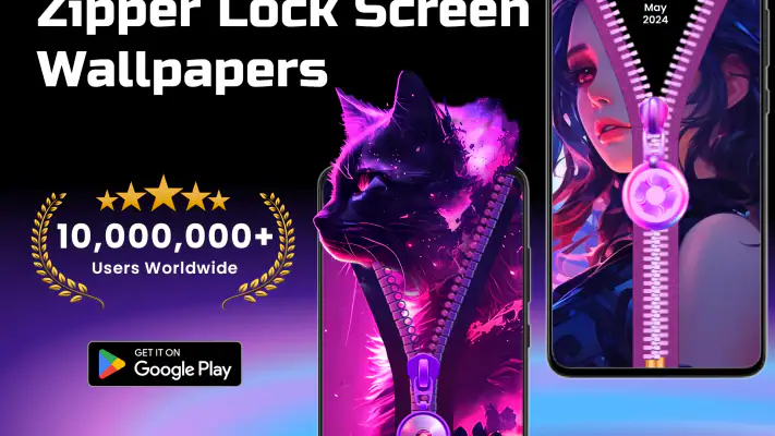 Zipper Lock Screen Wallpapers screenshot 1