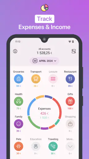 1Money: gastos, presupuesto screenshot 1