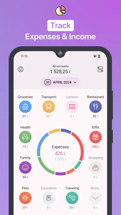 1Money: gastos, presupuesto screenshot 1