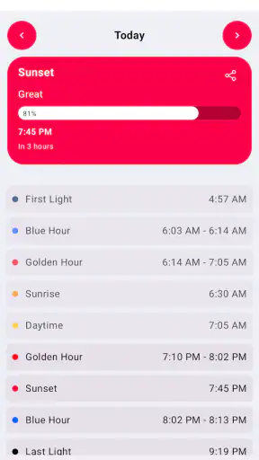 Alpenglow: Sunset Predictions screenshot 1