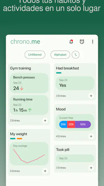 chrono.me - Rastrea tu vida screenshot 1