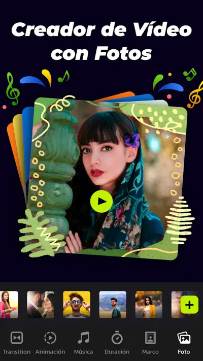 Crea vídeos con fotos y música screenshot 1