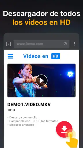 Descargador de vídeos en HD screenshot 1