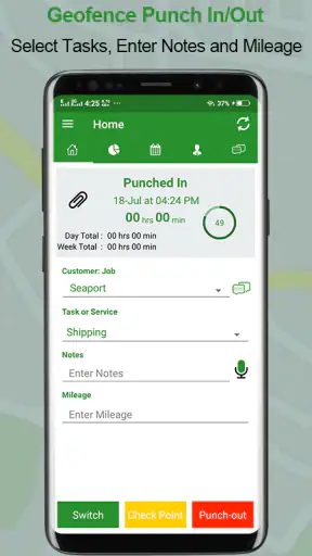 Employee Time Clock w/ GPS, Sc screenshot 1