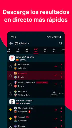 Flashscore: Resultados en vivo screenshot 1