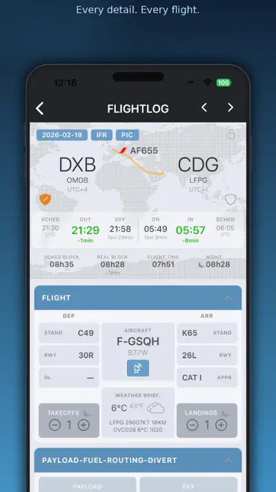 FlightLog screenshot 1