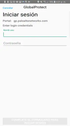 GlobalProtect screenshot 1