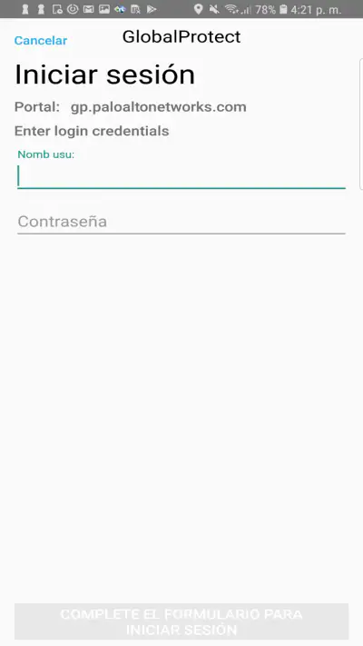 GlobalProtect screenshot 1