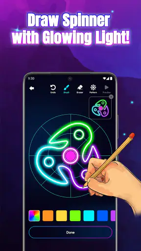Glow Spinner: Finger Draw Art screenshot 1
