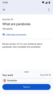 Google Classroom screenshot 7