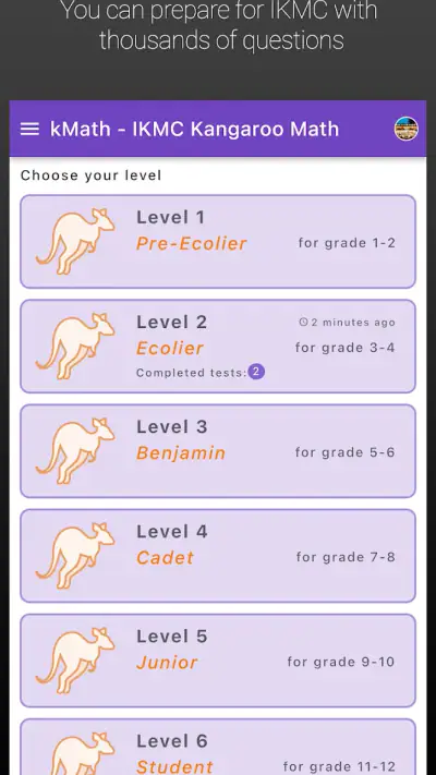 kMath - IKMC Kangaroo Math screenshot 1