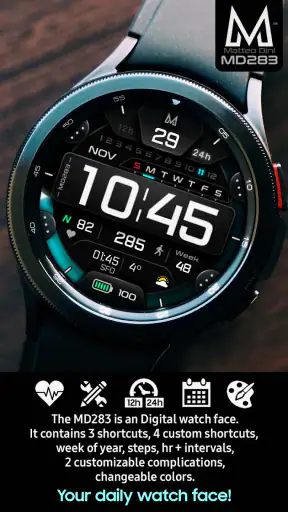 MD283 3D Digital watch face screenshot 1