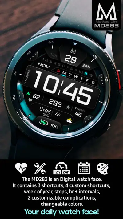 MD283 3D Digital watch face screenshot 1