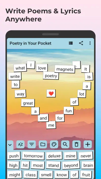 Poetry Magnets: Poems & Lyrics screenshot 1
