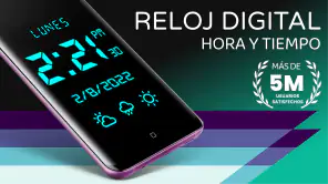 Reloj digital y clima screenshot 1